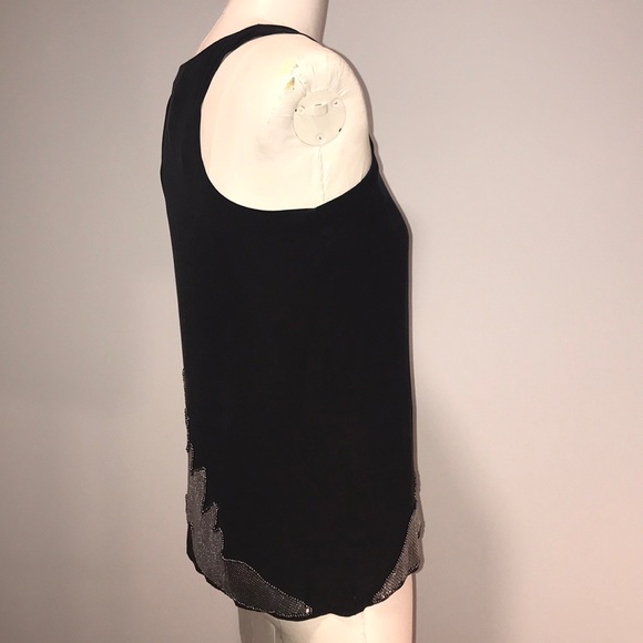 NWT MM Couture ▪️black tank w/ silver mesh ▪️sz M - Picture 6 of 8